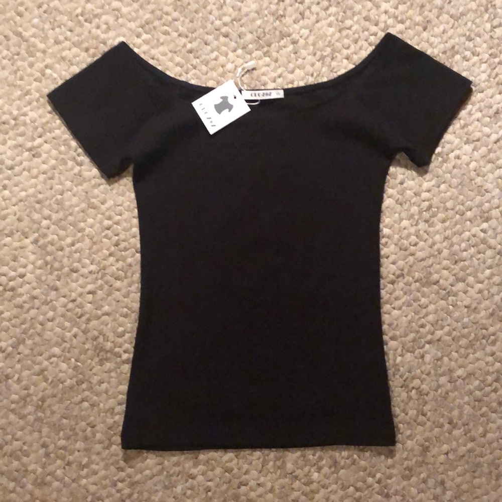 Brand new black off the shoulder short sleeve top